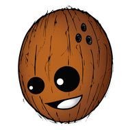 animated coconut on a white background