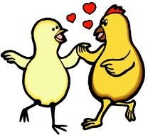 Clip art of chicken couple