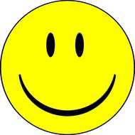 bright yellow smiley on a white background