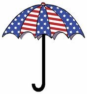 Red White Blue Umbrella Clip Art