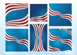 variety of waves in the colors of the american flag
