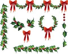 r Christmas Garland Border drawing