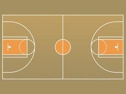 basketball brown court drawing