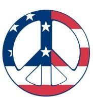 peace sign with American Flag pattern