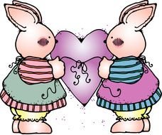 rabbits in love as a graphic illustration