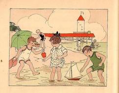 Vintage Beach as a graphic illustration