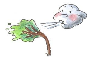Clip art of cartoon wind