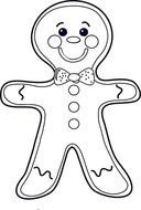 coloring page with gingerbread man