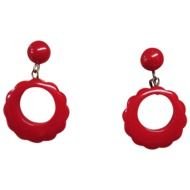 Red Hoop Clip Earrings drawing