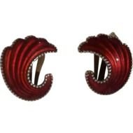 ENAMEL Sterling Elvik amp Co Norway Clip Earrings