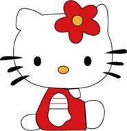 Hello Kitty in red dress