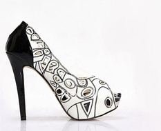 Black And White Heels Shoes For Women