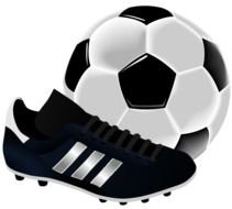 soccer ball and cleats as illustration