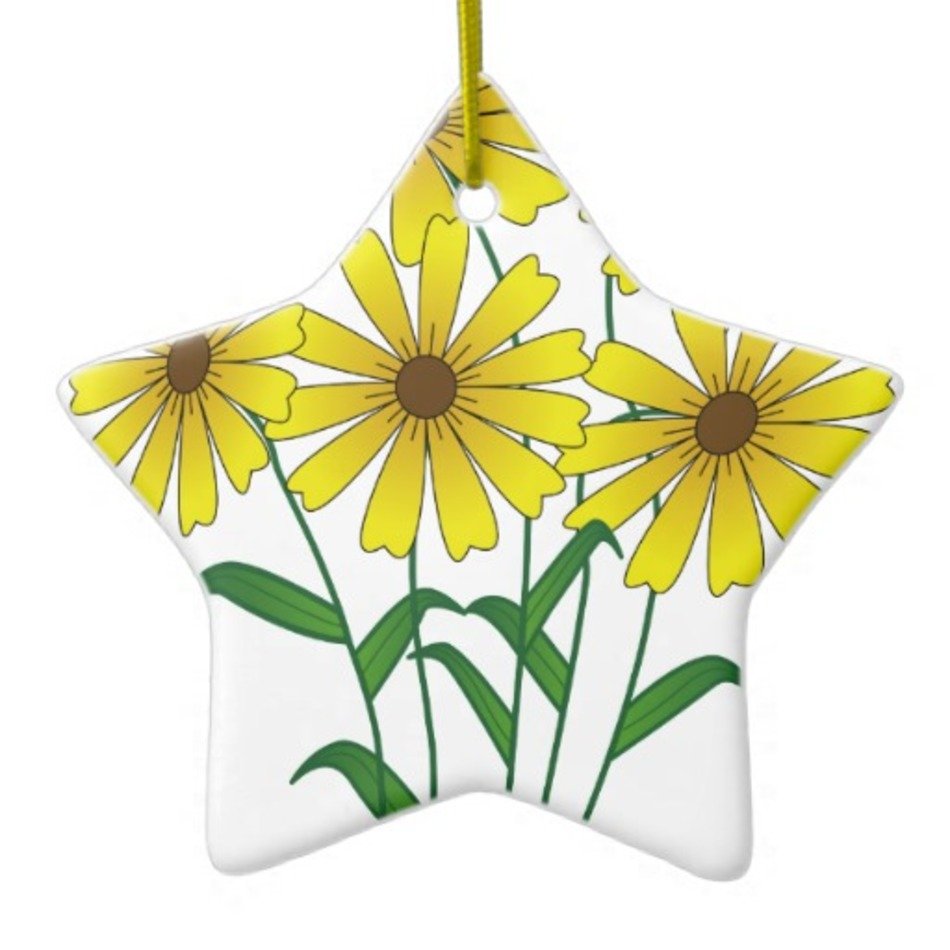 Yellow Daisies Clipart Christmas Tree Ornament