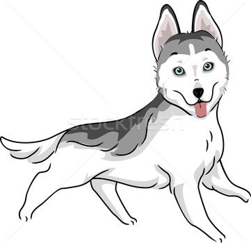 Siberian Husky Cartoon Clip Art