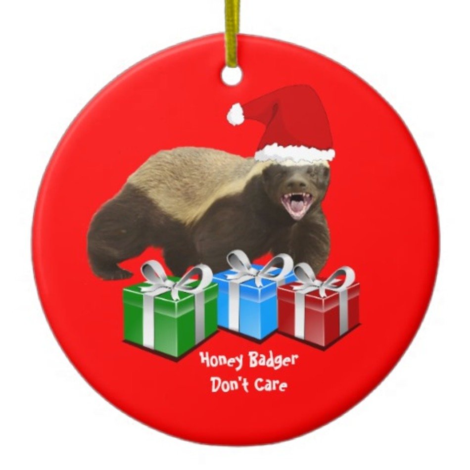 Christmas Honey Badger Ornament