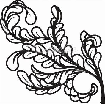 Black And White Leaves Clip Art N4