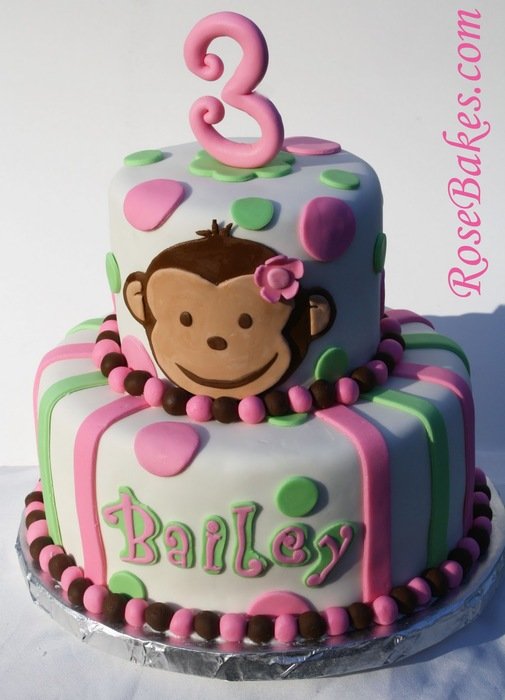 picture of the Pink Mod Monkey Cake