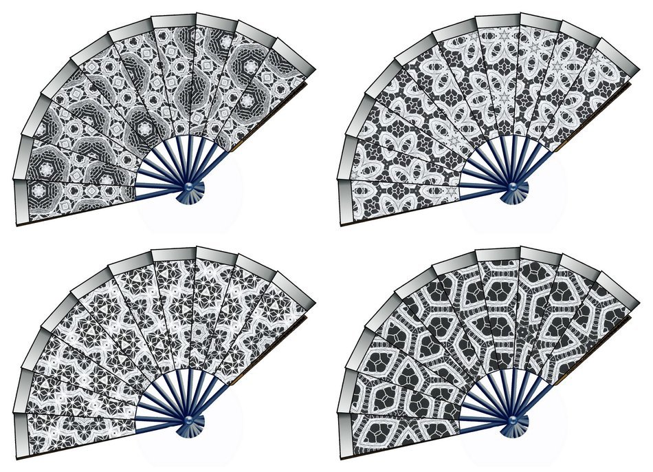 four gray fans as a picture for clipart