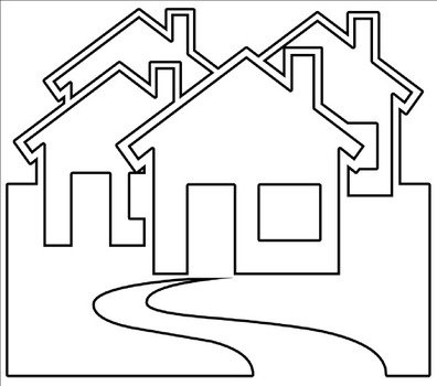House Outline Clip Art Black And White N2