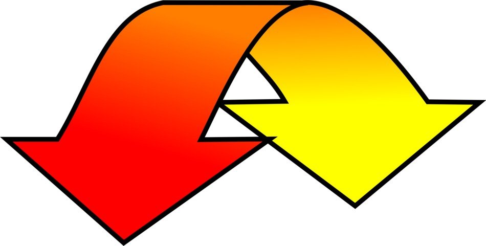 curved red-yellow arrow