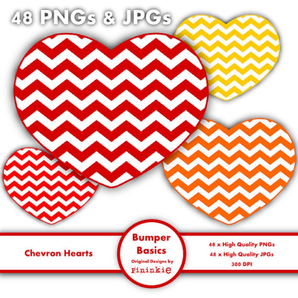 Chevron Heart Clip Art N4