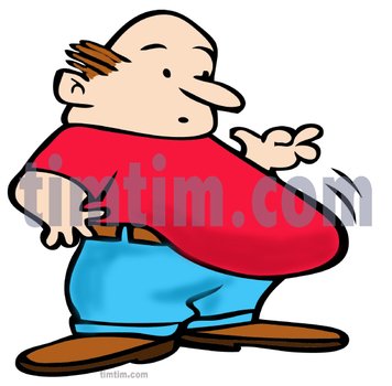 Fat Man With Beer Belly Cartoon