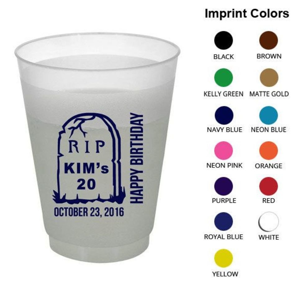 Clipart 19017 RIP Tombstone Birthday Party Cups Personalized