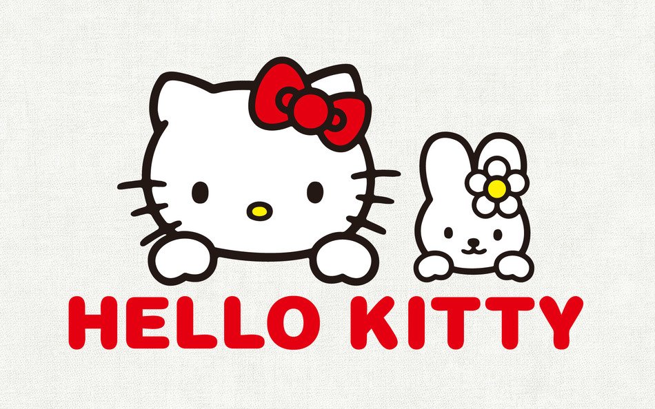 hello kitty with a drawing of a kitten and a hare