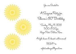 drawing of yellow Flower Party Invitations