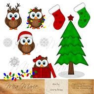 Winter Owl Clip Art N3