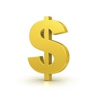 isolated gold dollar sign