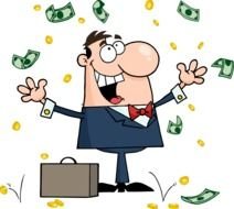 drawing of a man with money