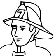 Clip Art of cartoon fireman