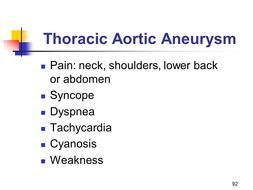 symptoms of thoracic aortic aneurysm