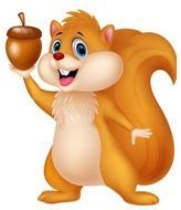 Cartoon Squirrel With Nuts N8