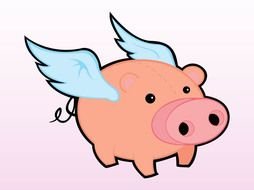 Cartoon Flying Pig as a graphic illustration