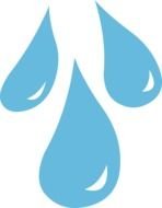 three drops of water as a picture for clipart
