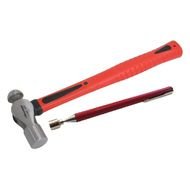 Ball Pein Hammer 24oz Fibre Handle With Bonus Pick Up Tool