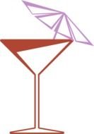 drawing of a glass with a cocktail