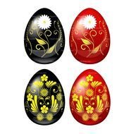 Beautiful and colorful patterned Easter Eggs clipart