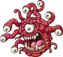 red Monster Clip Art drawing