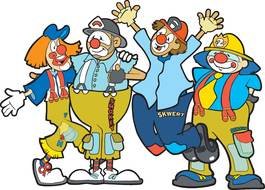 painted group of clowns
