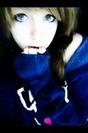 girl face with blue eye drawing