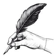 Feather Pen in hand drawing