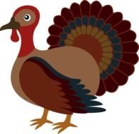 brown turkey as a cartoon character