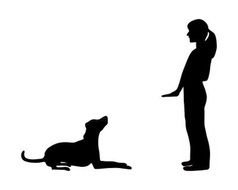 Clipart of Dog Training woman silhouettes