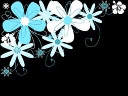 Red Black And White Flowers drawing
