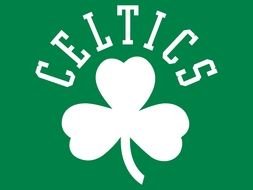 White and green logo of Boston Celtics clipart