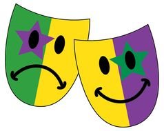 Colorful Mardi Gras Smiley Faces clipart